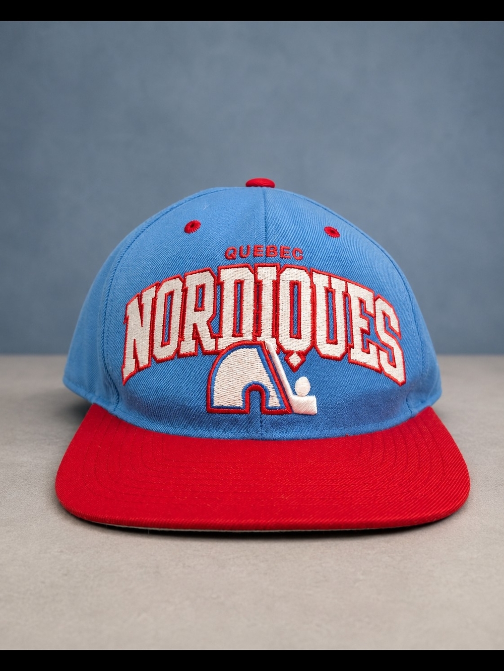 Quebec Nordiques NHL Hockey Hat Blue Red Embroidered Logo Cap OS